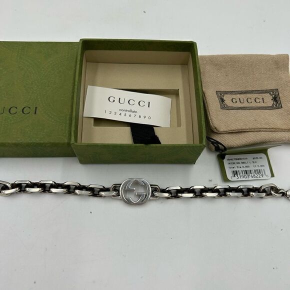 SOLD!!!!!!       Gucci interlocking G bracelet silver made in Italy - Picture 6 of 10